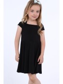 Girls\' dress with thin straps, black NDZ8494 - Online store - Boutique